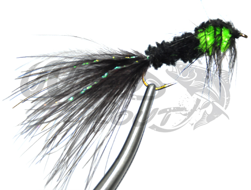 Montana Marabou Tail Black/Chartreuse