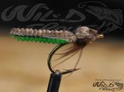 6-Pack Caddis Foam Pupa Brown/Green