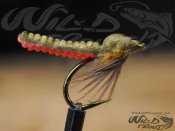 6-Pack Caddis Foam Pupa Olive/Red