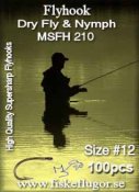 100 Pack Flugkrok MSFH 210 Dry Fly & Nymph