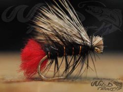 Elk Hair Caddis Black Red Tag