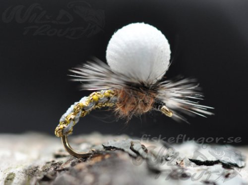 Woven Caddis Metallise Emerger Grey