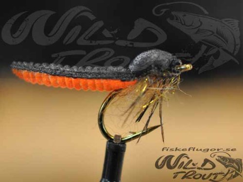 6-Pack Caddis Foam Pupa Black/Orange