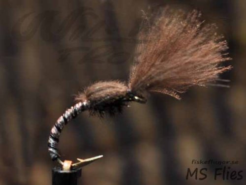 MS CDC No Hackle Emerger Silver Brown