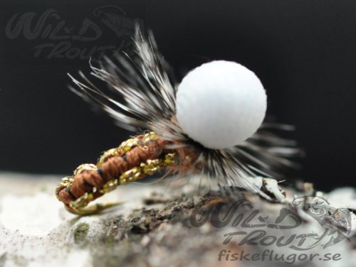 Woven Caddis Metallise Emerger Brown